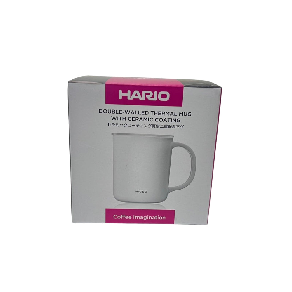 HARIO｜Thermal Mug with Ceramic Coating 350ml (CMG-350) - Black/White【Parallel Import Product】