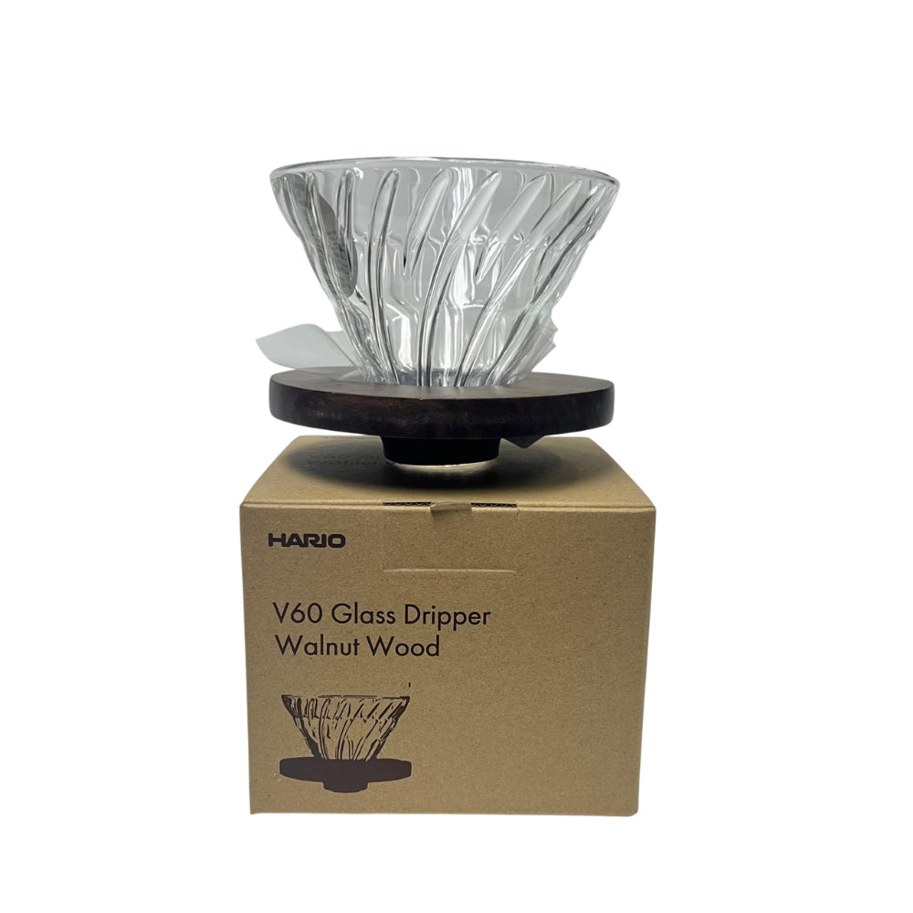 HARIO｜V60 02 玻璃濾杯 胡桃托架 VDG-02-WN【平行進口產品】