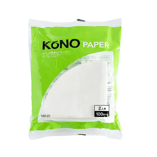 KONO | 無漂白/漂白手沖咖啡濾紙 錐形濾紙 (1-2杯用) 100張 MD-25/MD-25W【平行進口】