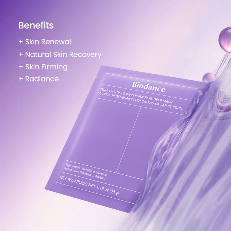 Biodance｜"4片裝" Rejuvenating Caviar PDRN Real Deep Mask 煥顏魚子醬 PDRN 深層面膜【平行進口產品】