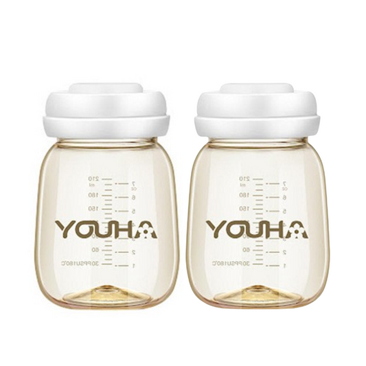 YOUHA 優合｜PPSU寬口儲乳瓶連蓋 210ml*2【香港行貨】