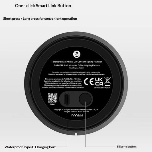 TIMEMORE泰摩 | 黑鏡 Dot 咖啡電子秤｜無螢幕智慧 App 互聯 輕薄藍牙咖啡秤【1年保養】 - OTL Mall