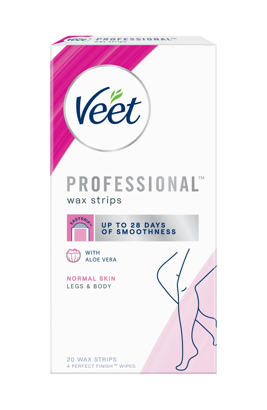 Veet 薇婷｜專業脫毛蠟紙 20張 -乾性/普通/敏感肌膚配方｜為腿部與身體除毛設計【平行進口產品】