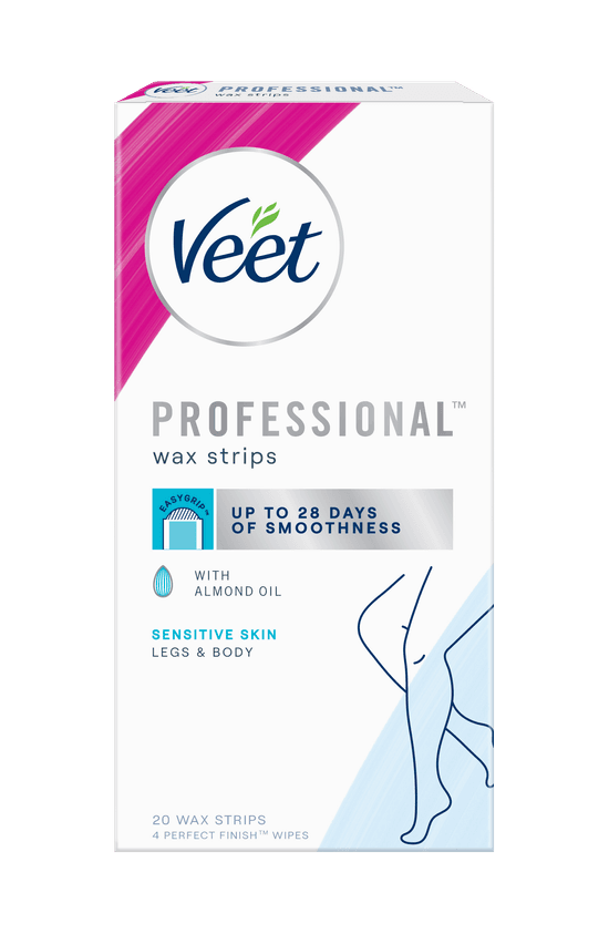 Veet 薇婷｜專業脫毛蠟紙 20張 -乾性/普通/敏感肌膚配方｜為腿部與身體除毛設計【平行進口產品】
