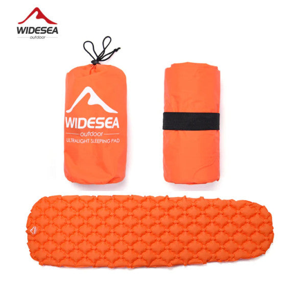 WIDESEA | 露營充氣防潮墊 (藍/橙)
