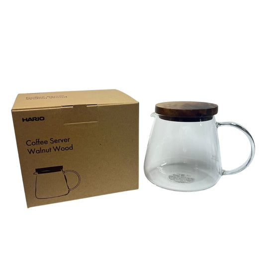 HARIO｜V60 玻璃咖啡壺 胡桃木蓋 600mL VBS-60-WN【平行進口產品】