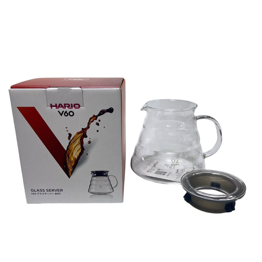 HARIO｜V60 02雲朵咖啡壺 玻璃下壺 (600ml, 2-5杯) XGSR-60-TB【平行進口產品】