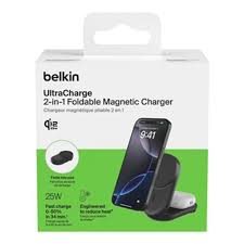 Belkin UltraCharge Qi2 2-in-1 Foldable Magnetic Charger 25W WIZ039my (Round Form) [Hong Kong Genuine Product | 2-Year Warranty]