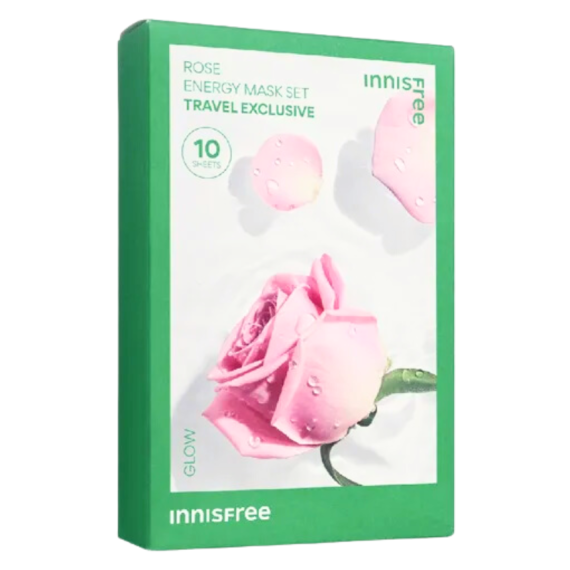 Innisfree｜玫瑰能量面膜 10片裝｜水潤亮膚、滋潤肌膚【平行進口產品】
