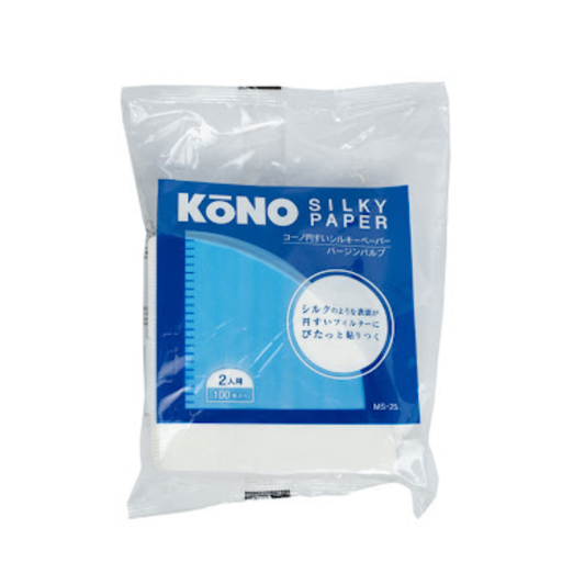 KONO | Silky Paper 絲質咖啡濾紙 錐形濾紙 (1-2杯用) 100張 MS-25【平行進口】