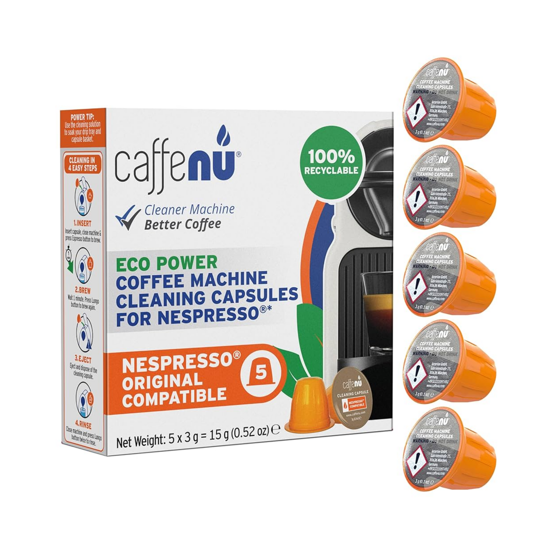 Caffenu | Cleaning Capsules for Nespresso 5pcs – OTL Mall