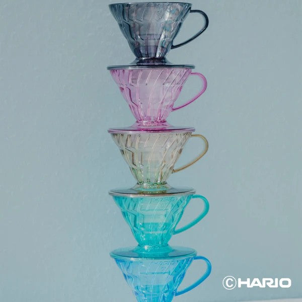 HARIO | 日本製V60 01 20周年限量色彩手沖咖啡壺組 附40張濾紙 01膠濾杯組合 VCSD-01-20CP【平行進口產品】