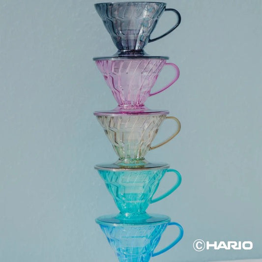 HARIO | 日本製V60 01 20周年限量色彩手沖咖啡壺組 附40張濾紙 01膠濾杯組合 VCSD-01-20CP【平行進口產品】