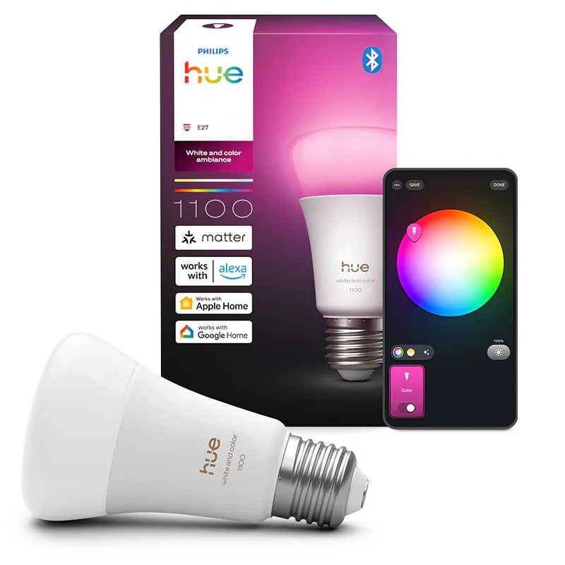 Philips｜Hue A60 E27 1100lm 彩光智能燈泡燈膽 (藍牙版)【香港行貨｜2年保養】