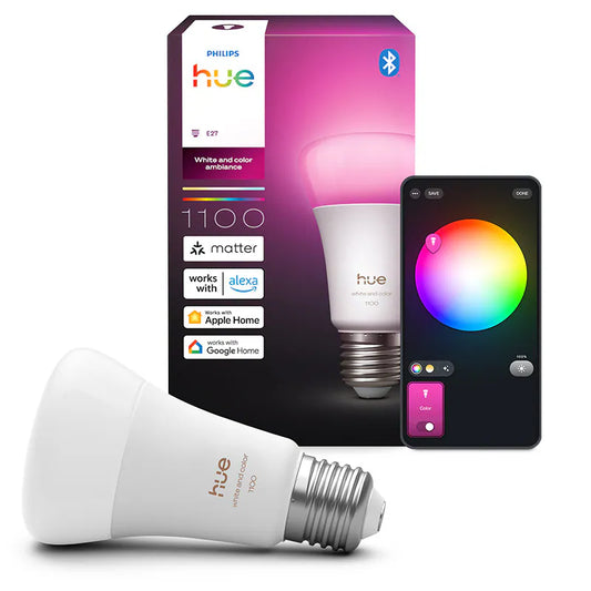 Philips｜Hue A60 E27 1100lm 彩光智能燈泡燈膽 (藍牙版)【香港行貨｜2年保養】