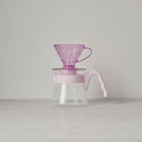 HARIO | 日本製V60 01 20周年限量色彩手沖咖啡壺組 附40張濾紙 01膠濾杯組合 VCSD-01-20CP【平行進口產品】