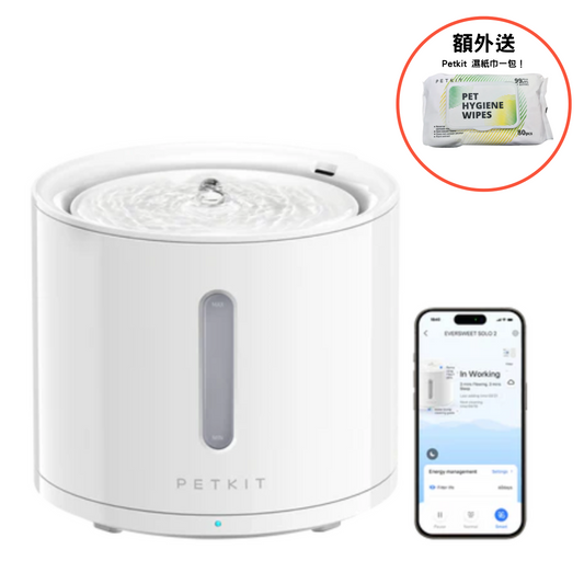 Petkit｜EverSweet Solo 2 Pet Water Fountain (Gift : Petkit Pet Hygiene Wipes 1 pack！)【1-Year HK Warranty】
