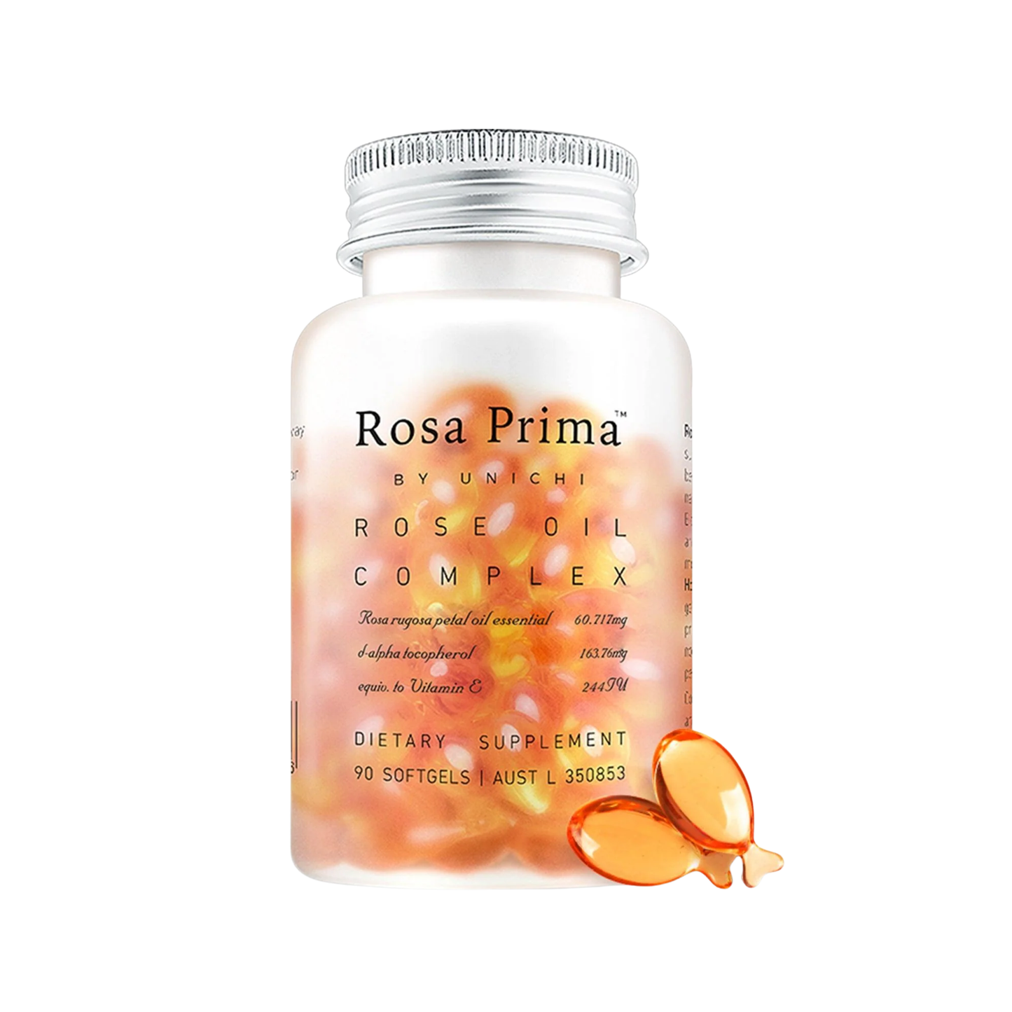 Unichi | Rosa Prima Rose Oil Complex 玫瑰精油小魚膠囊 90粒【平行進口產品】