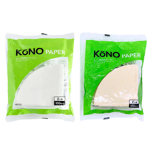 KONO | 無漂白/漂白手沖咖啡濾紙 錐形濾紙 (1-2杯用) 100張 MD-25/MD-25W【平行進口】